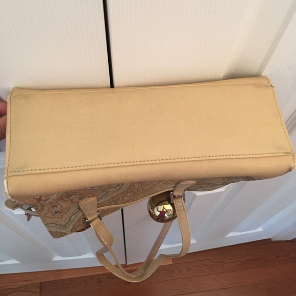 Paisley organizer pockets square purse tan pattern - Picture 7 of 13